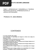 Tema 1 Espa Ol Early Teaching