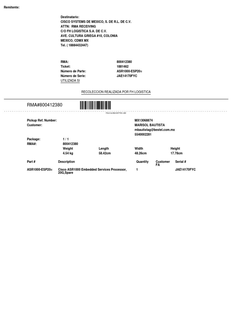 Cisco ASR1000 RMA Details | PDF