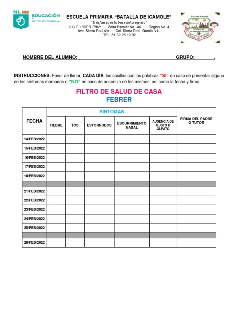 Formato Filtro En Casa Pdf