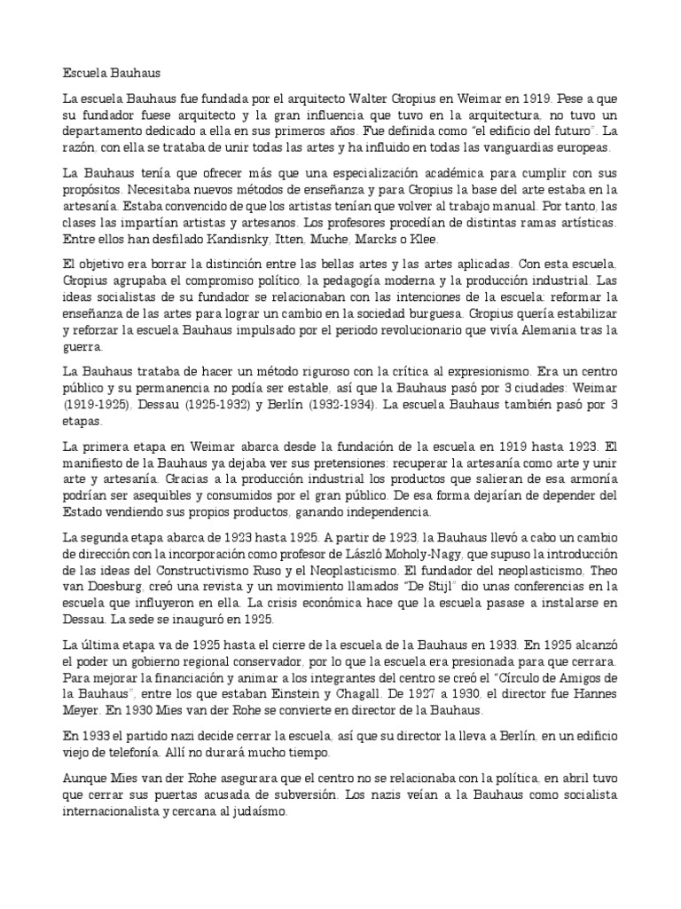 Escuela Bauhaus PDF