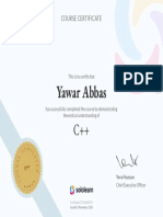 Yawar Abbas: Course Certificate