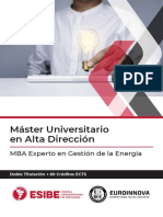 MBA Experto en Gestión de La Energía (Doble Titulación + 60 Créditos ECTS)