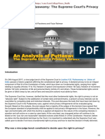 An Analysis of Right To Privacy Judgement