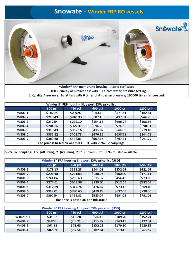 Winder FRP Pressure Vessel Price - Ryan | PDF | Continuum Mechanics ...