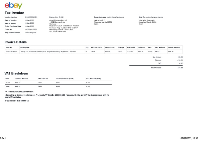 Turkey Tail | PDF | Value Added Tax | Invoice