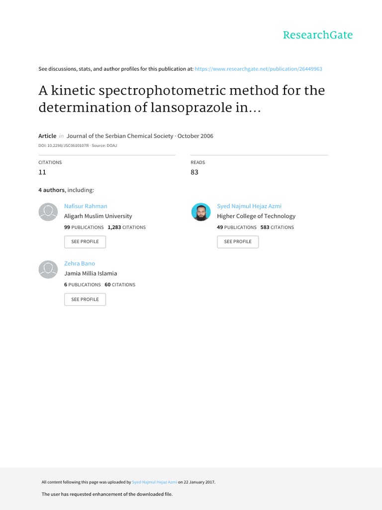 Spectrophotometric Method For TH PDF Sodium Hydroxide