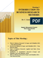 Meeting I - Introduction of Business Research Method