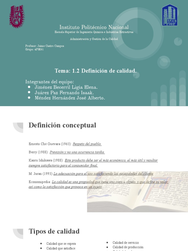Definición y Tipos de Calidad en ISO | PDF | Calidad (comercial ...