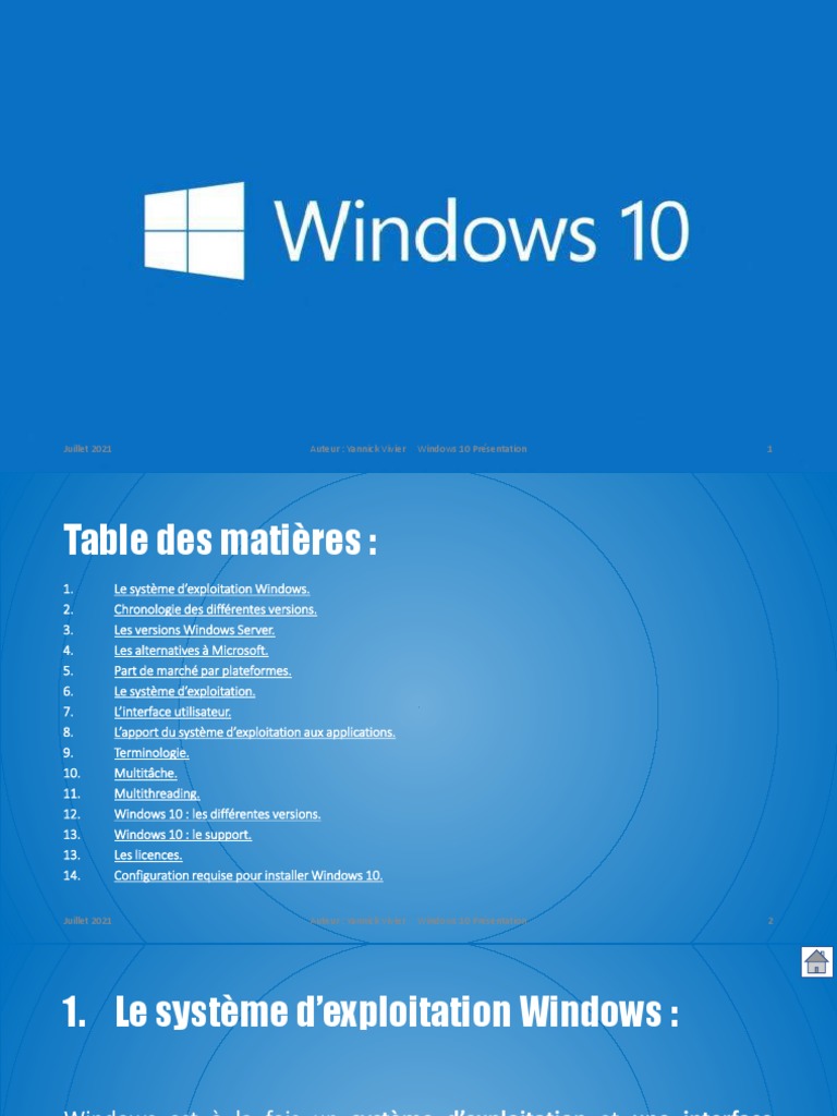 Présentation de Windows 10 | PDF | Microsoft Windows | Windows 10