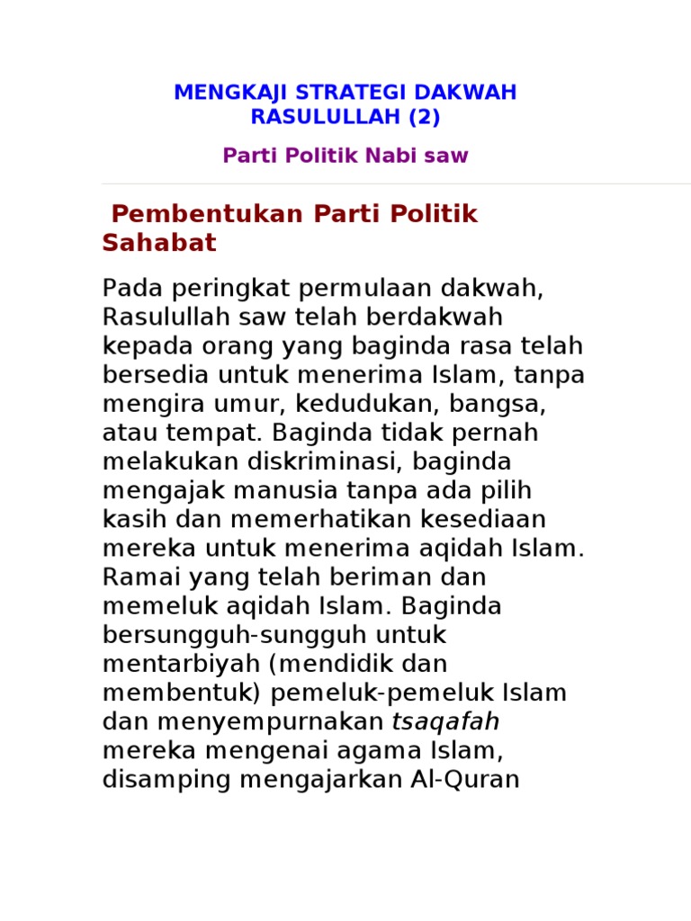 Dakwah Nabi Di Makkah Pdf
