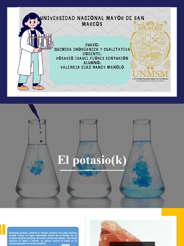 El Potasio | PDF | Elementos químicos | Dieta y nutrición