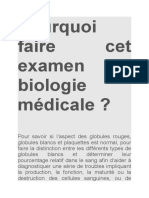 Pourquoi Faire Cet Examen de Biologie Médicale