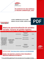 Factores de Gestión Logístico de Una Empresa Constructora en La Región Lambayeque, 2022