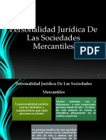 PERSONALIDAD JURIDICA DE LAS SOCIEDADES, FUSIÓN, TRANSFORMACIÓN Y ESCISIÓN
