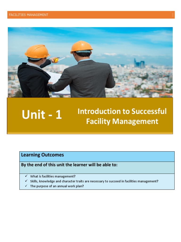 1661437140unit 1 Introduction To Successful Facility Management