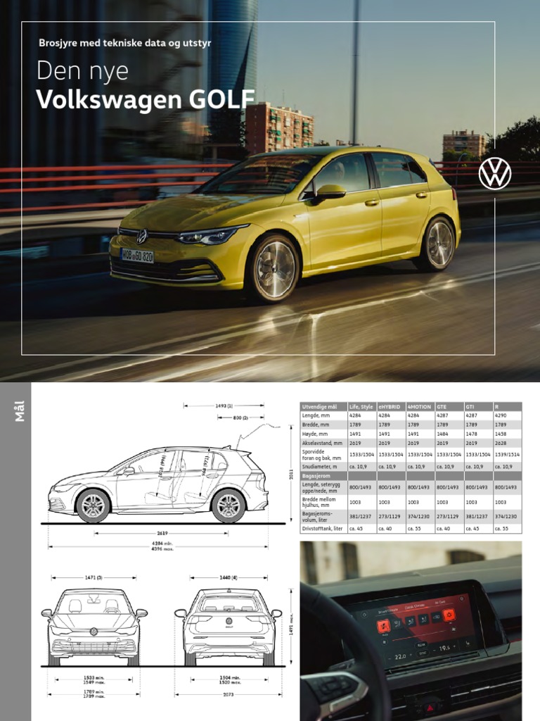 Tekniske Data Golf PDF