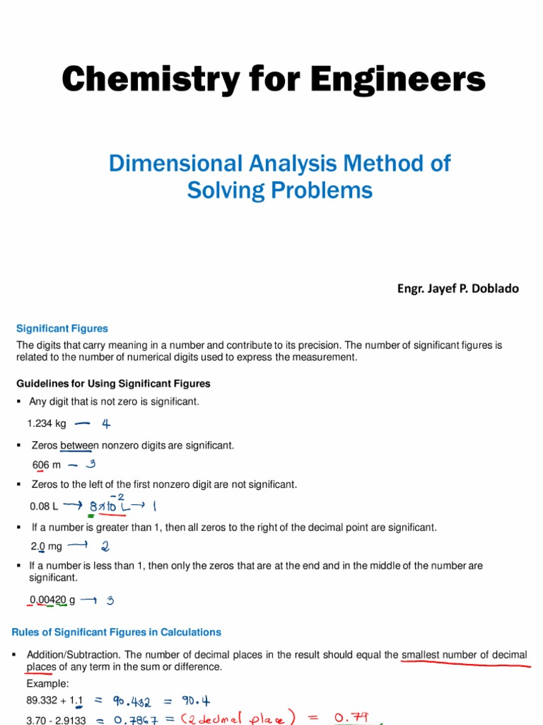 Topic 1 Dimensional Analysis PDF