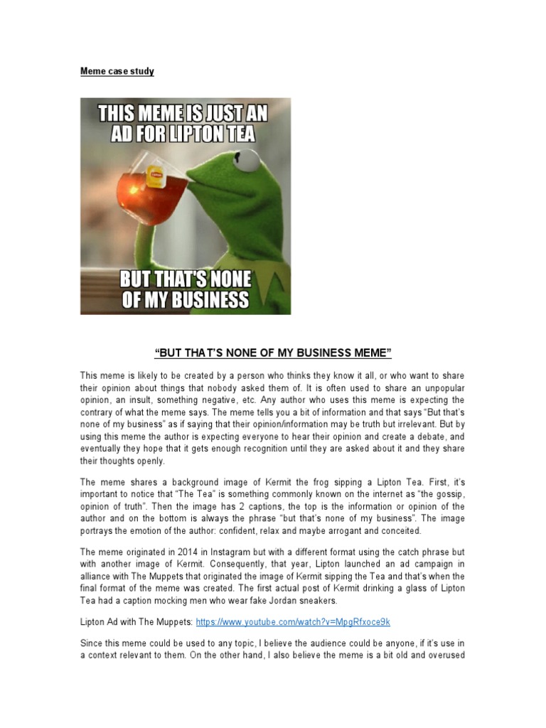 Meme Case Study PDF Communication