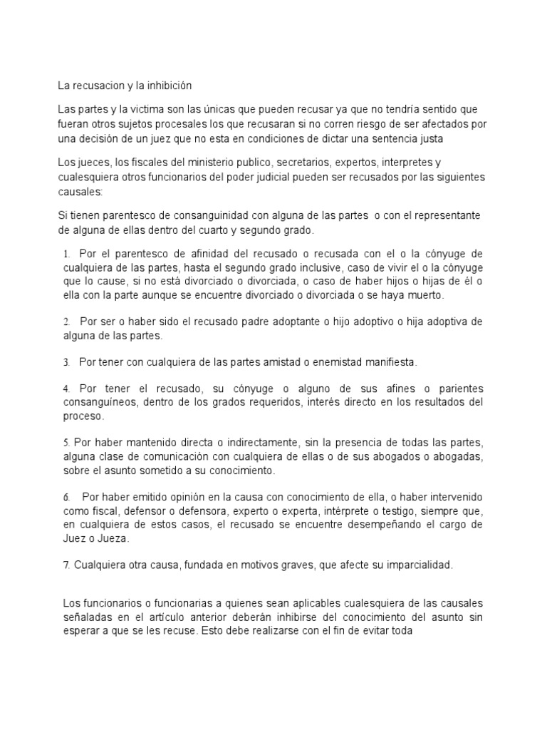 Que Es La Recusacion En Derecho