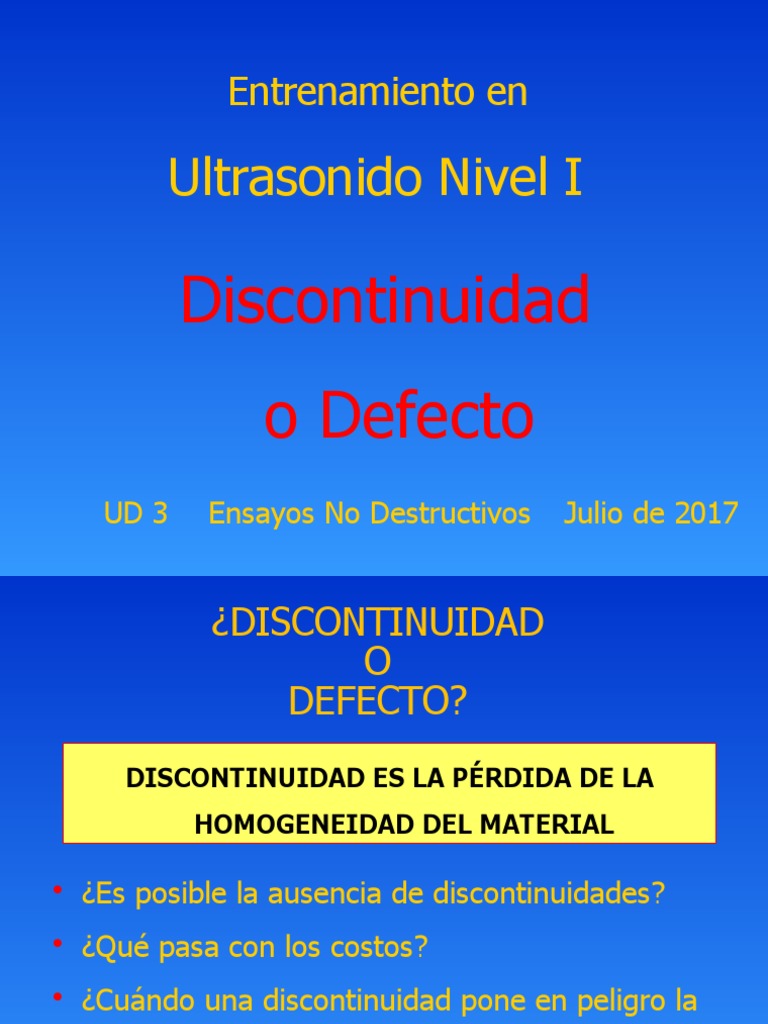 Discontinuidades y Defectos en Materiales | PDF | Pruebas no ...