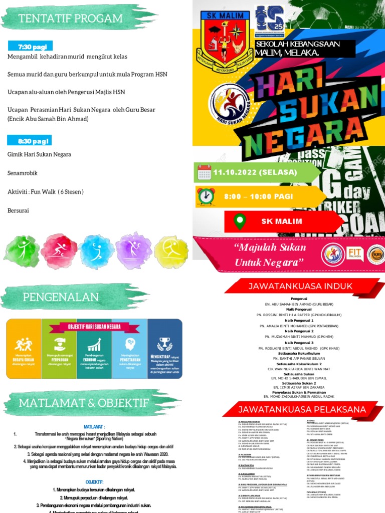 Program Hari Sukan Negara SK Malim | PDF