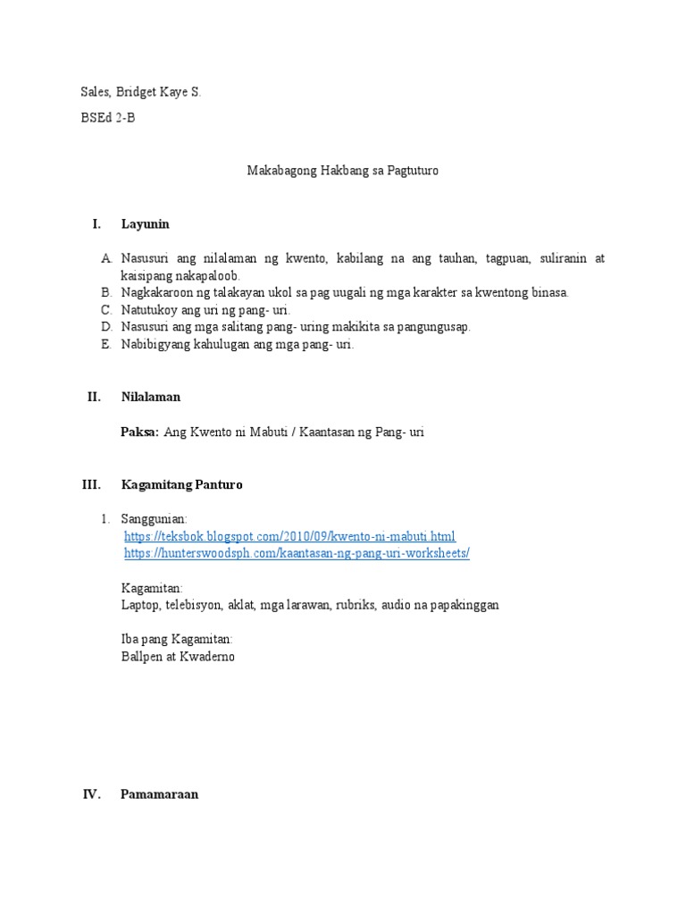 I. Layunin | PDF