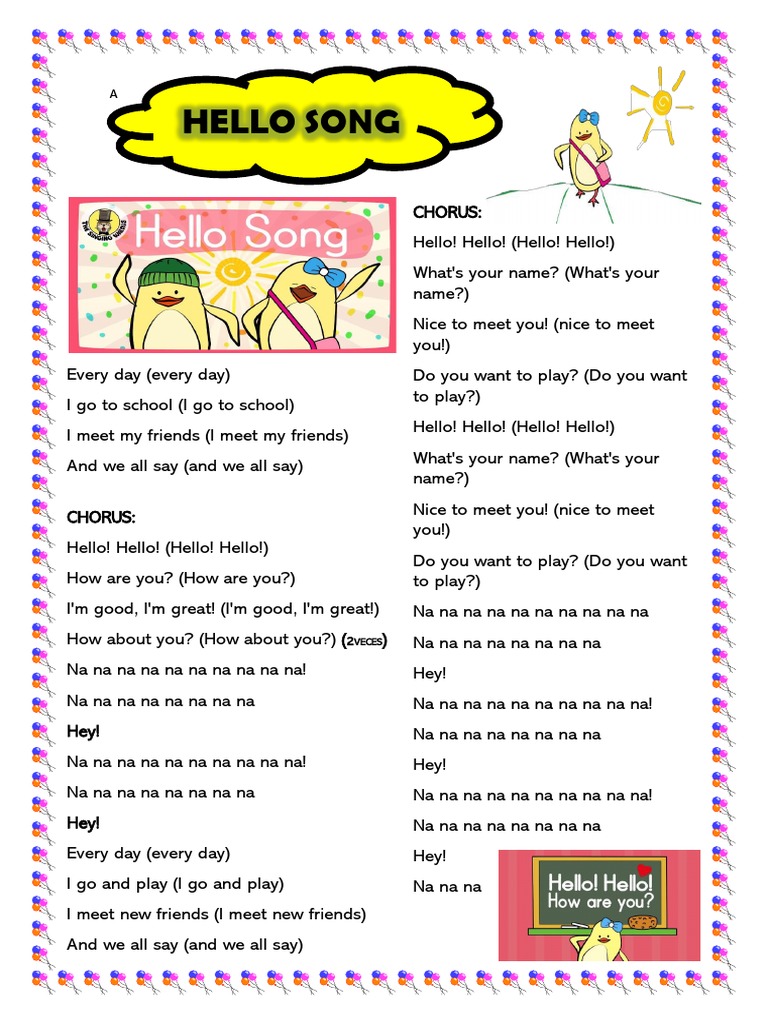 Fun Hello Songs For Kids