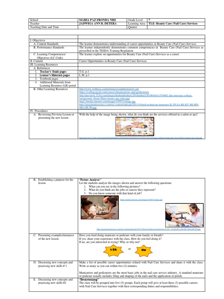 DLL NAIL CARE Career Opportunities Download Free PDF Learning