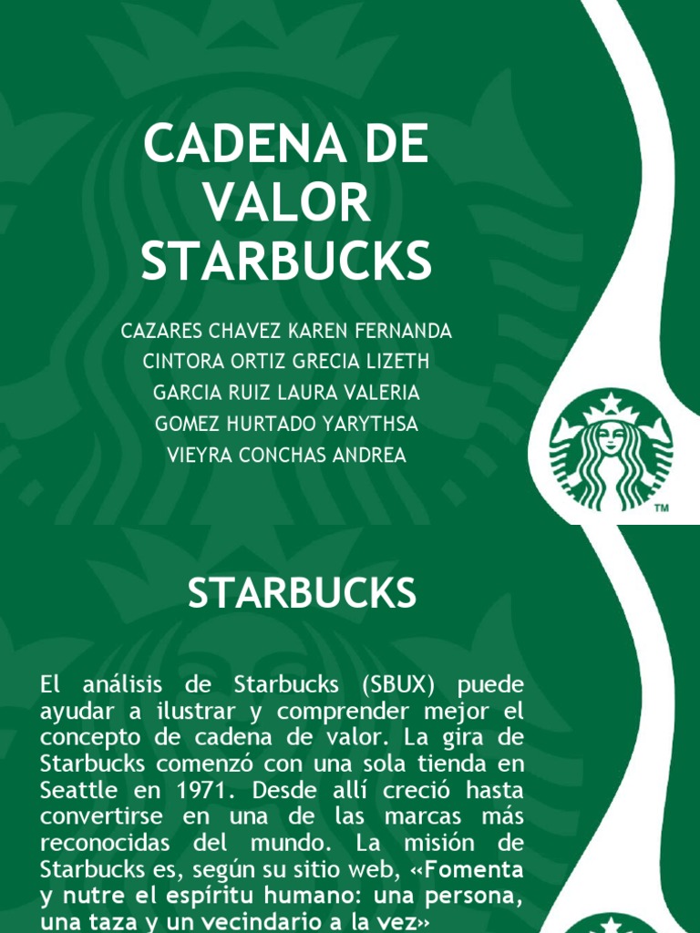 Cadena de Valor Starbucks PDF Marketing Starbucks