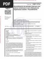 NBR 13754 - Revestimento Paredes Internas - Procedimento