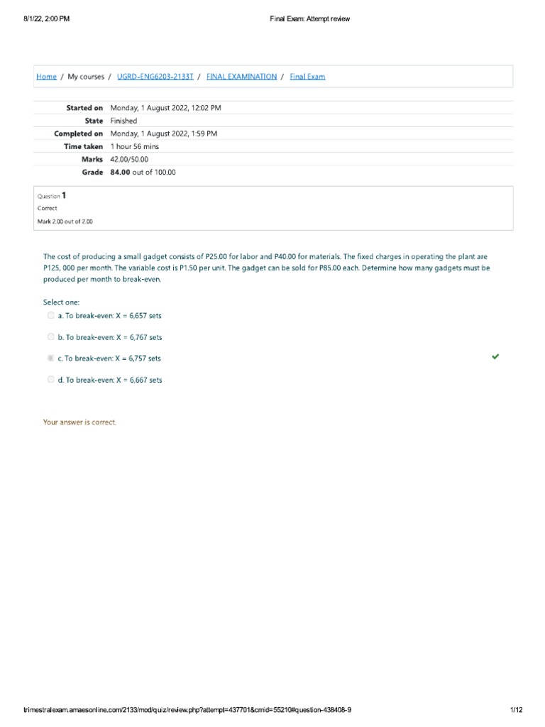 Engineering Economics Final Exam Pdf