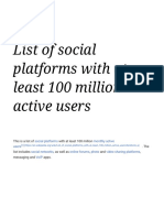 List of Social Platforms With at Least 100 Million Active Users - Wikipedia