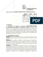 Demanda de Reduccion de Pension de Alimentos