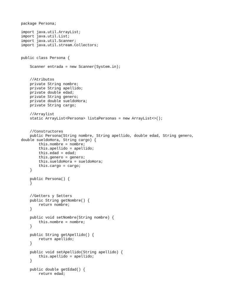 Gestión de Personas en Java | PDF | Programación de computadoras ...