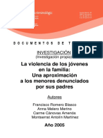 Estudio Sobre La Violencia de Los Jovenes en La Familia