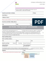 Autopay Authorization Form ACH Only