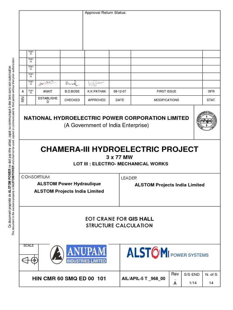 EOT Crane Design Calculation Report | PDF | Bending | Stress (Mechanics)