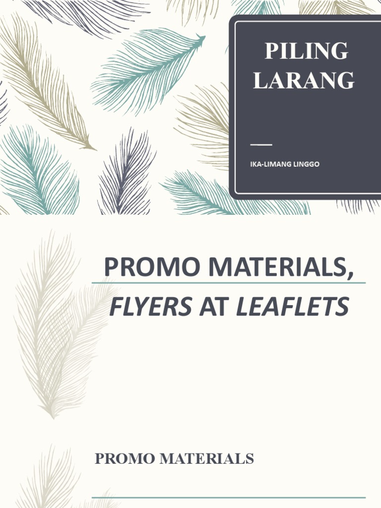 L3.piling Larang-Leaflets, Flyers at Promotional Materials | PDF