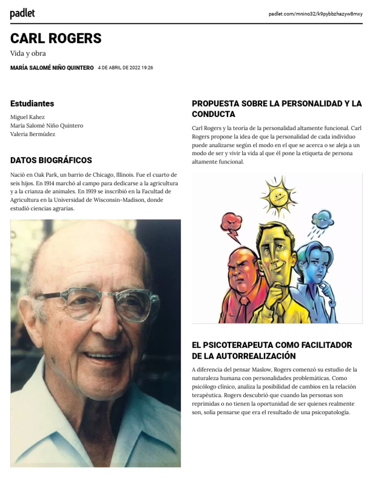 Vida y obra de Carl Rogers | PDF | Experiencia | Sicología