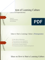 Initiation of Learning Culture (Ideas)