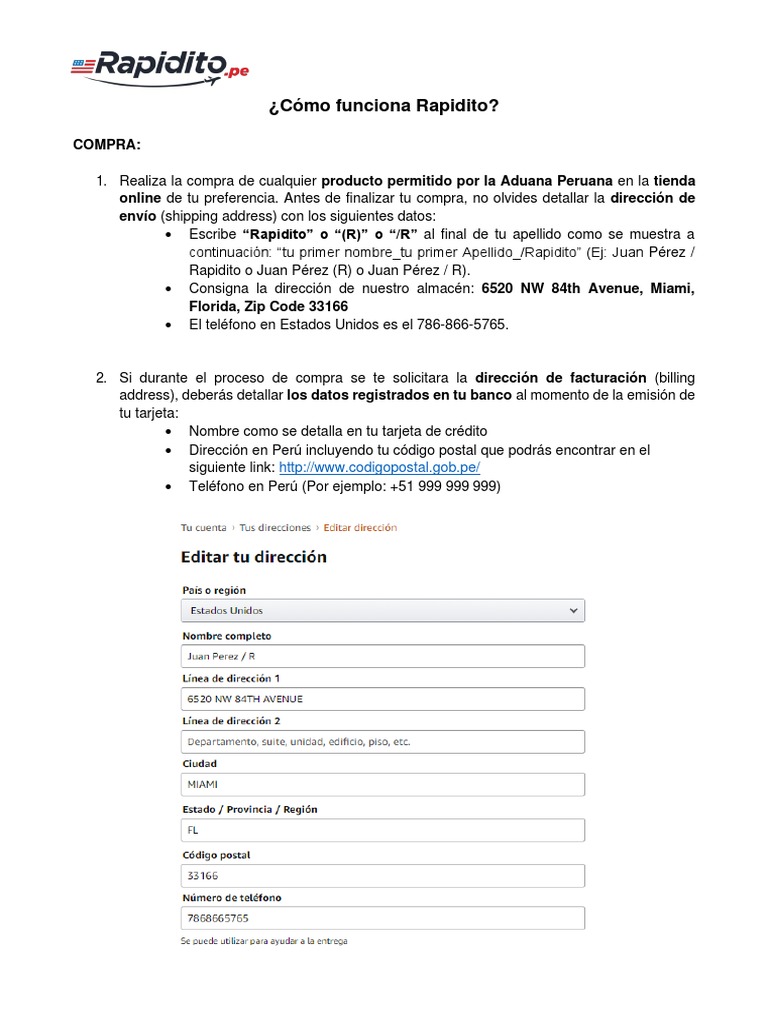 Cómo usar Rapidito para importaciones | PDF | Industrias de servicio