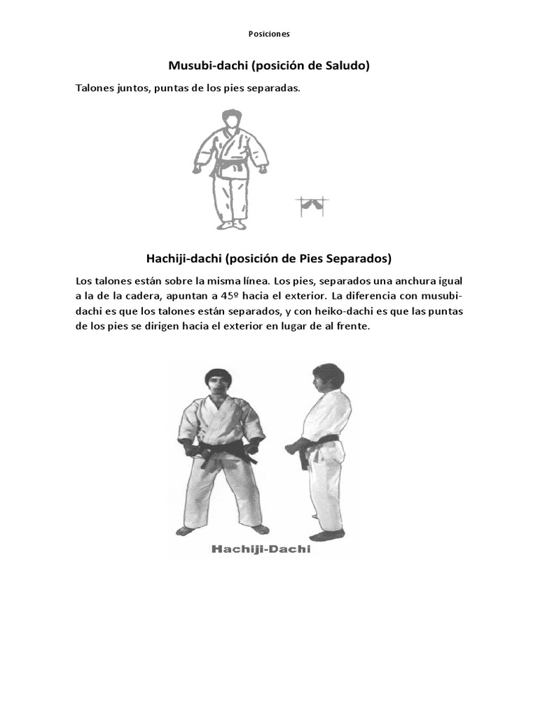 Posiciones Basicas Karate PDF Pie Rodilla
