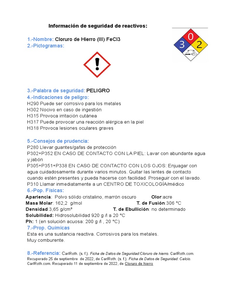 Cloruro de Hierro | PDF