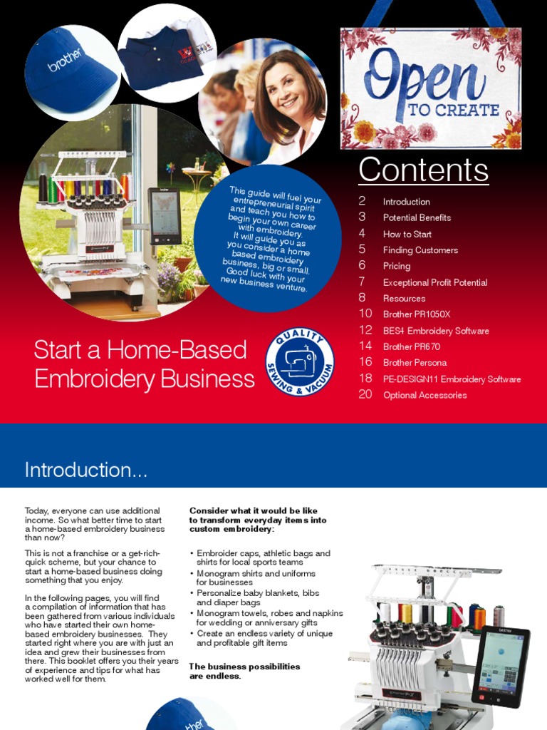 Start A Home Based Embroidery Business PDF Embroidery Personal