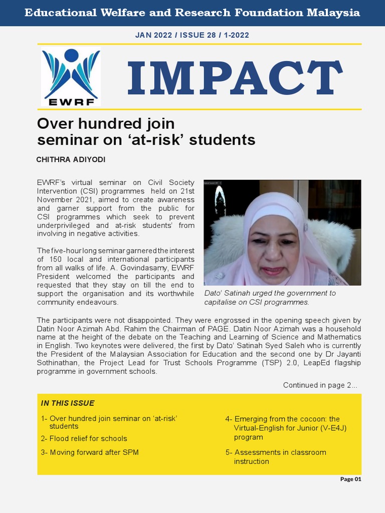 Seminar on Supporting At-Risk Students | PDF | Educational Assessment ...