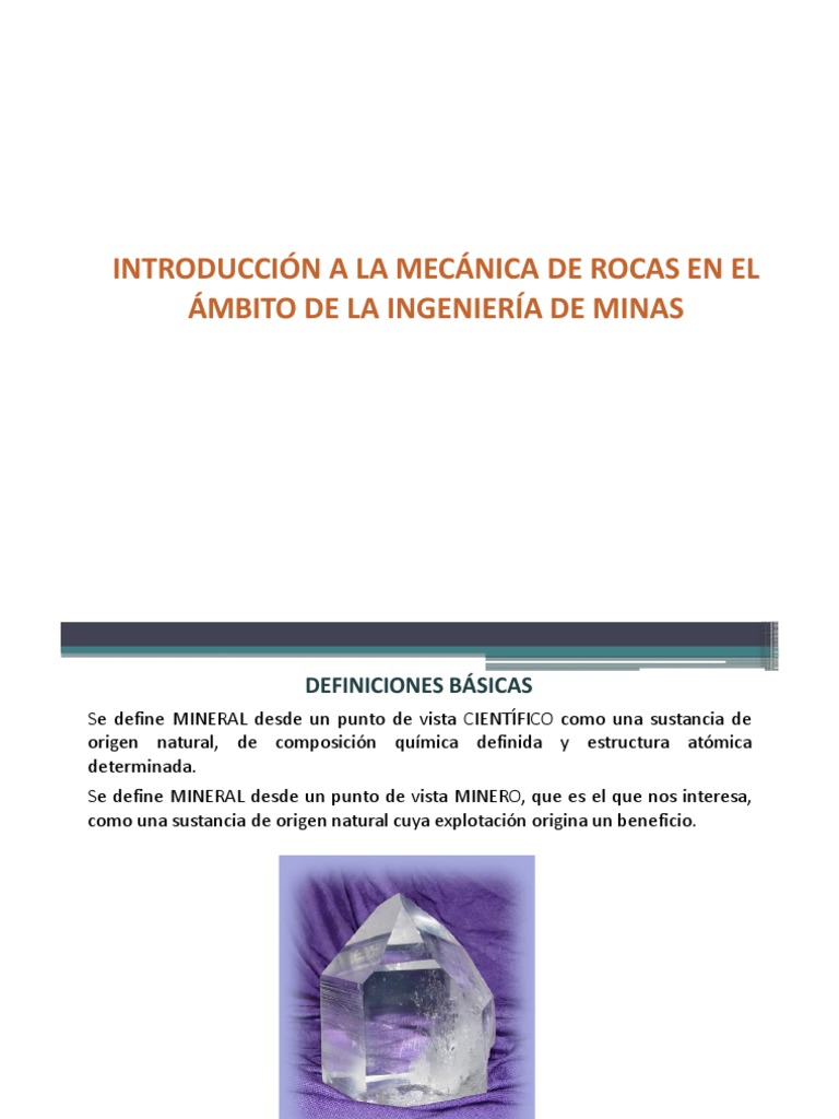 Mecánica de Rocas en Ingeniería Minera | PDF | Minería | Roca (geología)