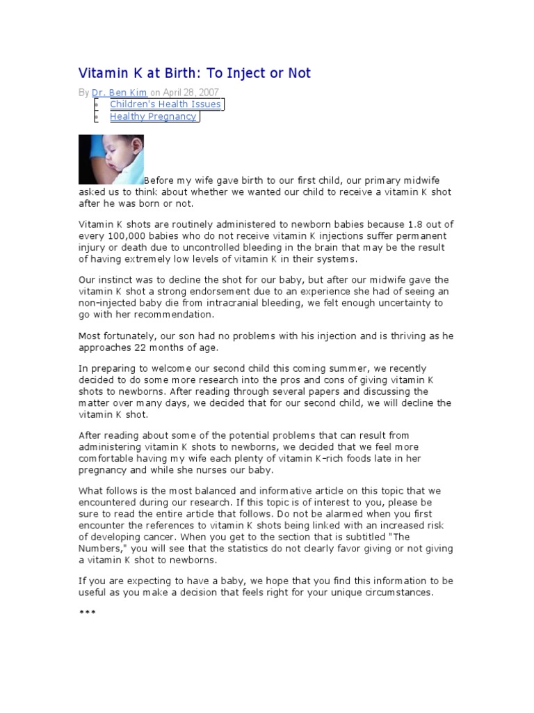 Vitamin K at Birth PDF