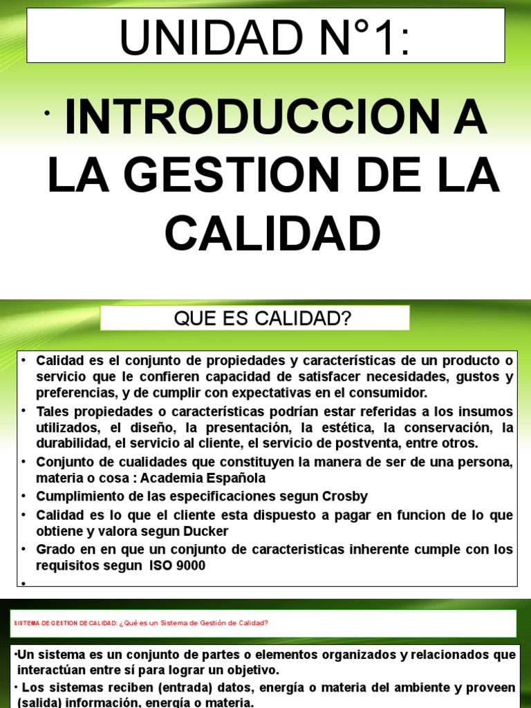 GESTION DE CALIDAD - PPT | PDF | Calidad (comercial) | Gestión de la ...