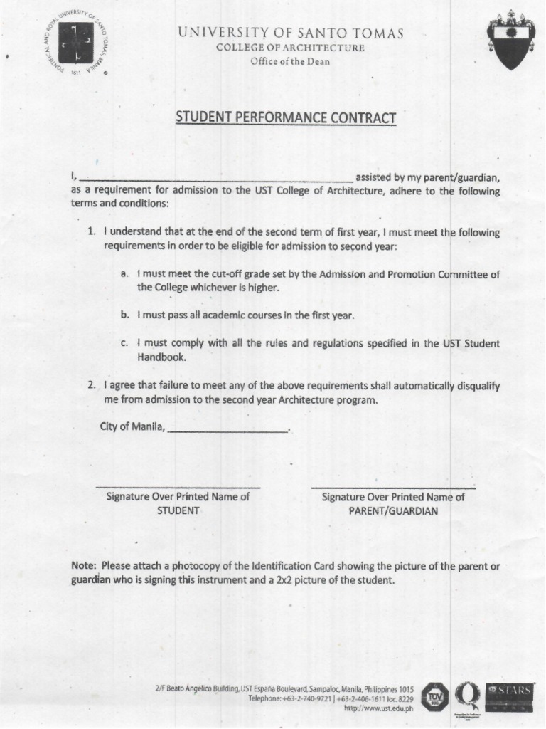 Student Performance Contract | PDF
