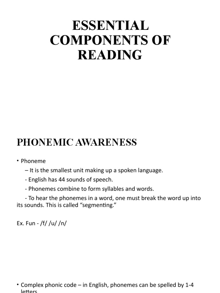 What Are The Essential Components Of Reading